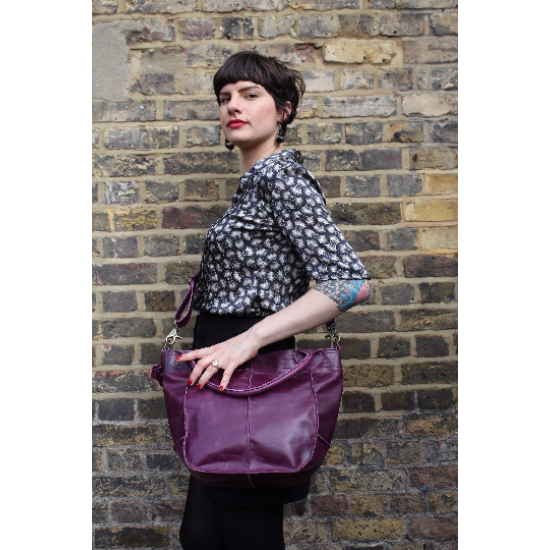 Bach Small Tote Purple Leather 